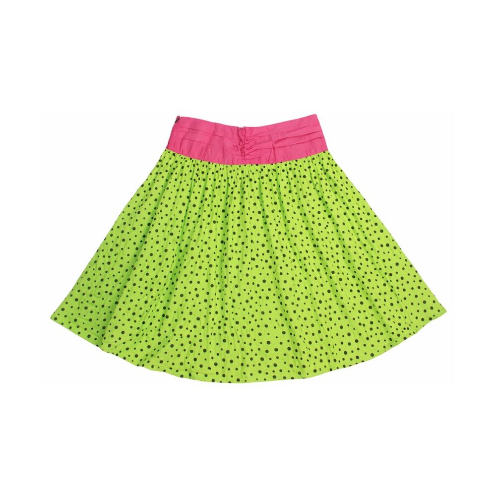 Sourpuss Lime Green/Black Polkadot Circle Skirt - Picture 4 of 6